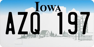 IA license plate AZQ197