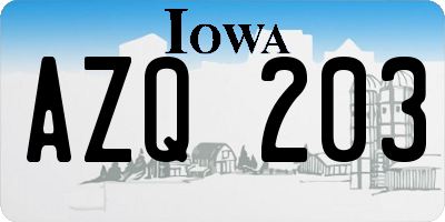 IA license plate AZQ203