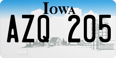 IA license plate AZQ205