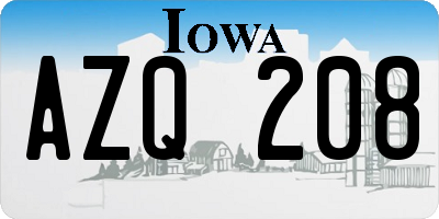 IA license plate AZQ208