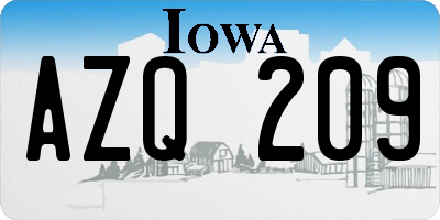 IA license plate AZQ209