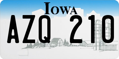 IA license plate AZQ210