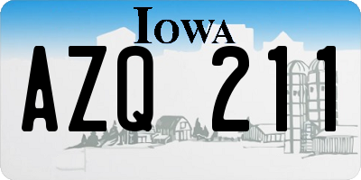 IA license plate AZQ211