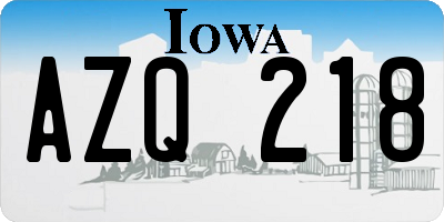 IA license plate AZQ218