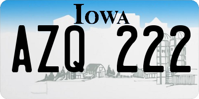 IA license plate AZQ222