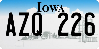 IA license plate AZQ226