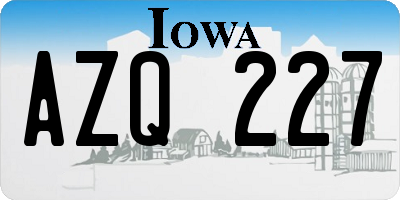 IA license plate AZQ227
