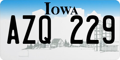 IA license plate AZQ229