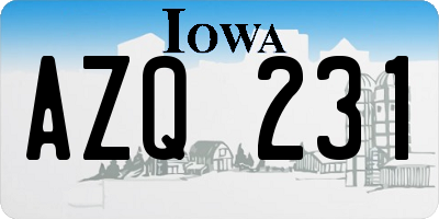 IA license plate AZQ231