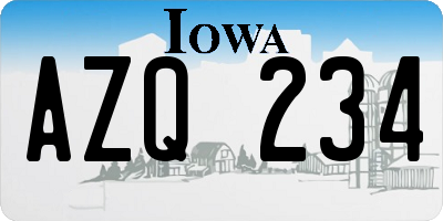 IA license plate AZQ234