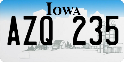 IA license plate AZQ235