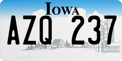 IA license plate AZQ237