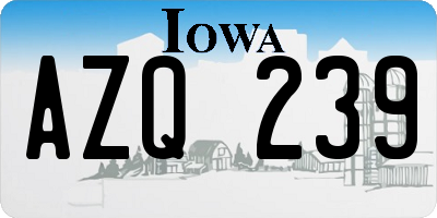 IA license plate AZQ239