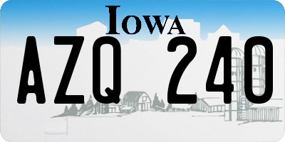 IA license plate AZQ240