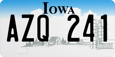 IA license plate AZQ241