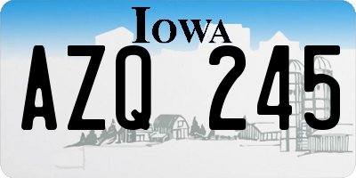 IA license plate AZQ245