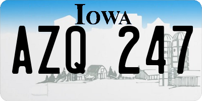 IA license plate AZQ247