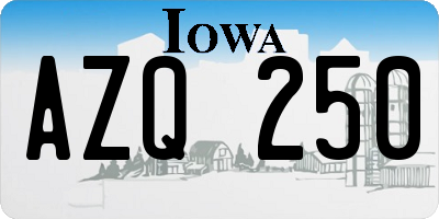 IA license plate AZQ250