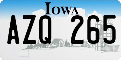 IA license plate AZQ265