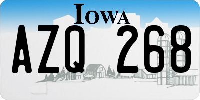 IA license plate AZQ268