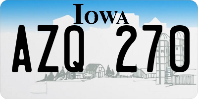 IA license plate AZQ270