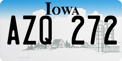 IA license plate AZQ272