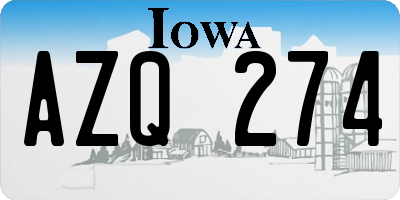 IA license plate AZQ274