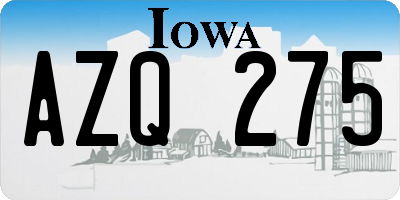 IA license plate AZQ275