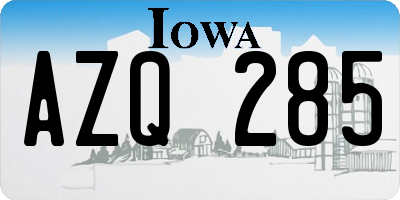 IA license plate AZQ285