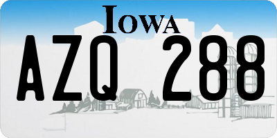 IA license plate AZQ288