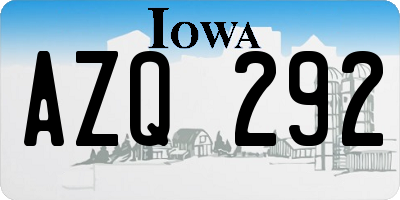 IA license plate AZQ292