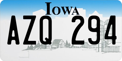 IA license plate AZQ294