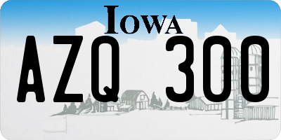 IA license plate AZQ300