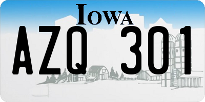 IA license plate AZQ301