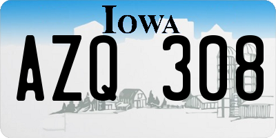 IA license plate AZQ308