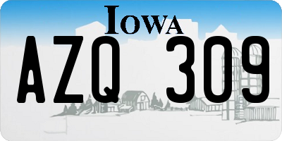IA license plate AZQ309