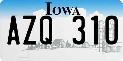 IA license plate AZQ310