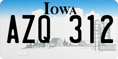 IA license plate AZQ312