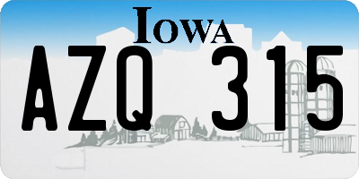 IA license plate AZQ315