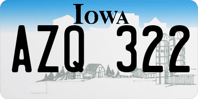 IA license plate AZQ322