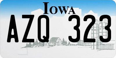 IA license plate AZQ323