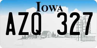 IA license plate AZQ327