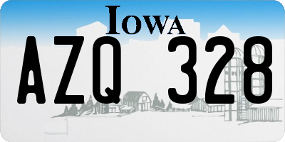 IA license plate AZQ328