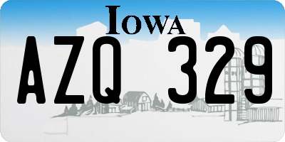 IA license plate AZQ329