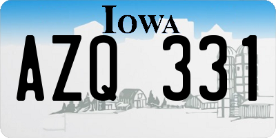 IA license plate AZQ331
