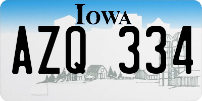 IA license plate AZQ334