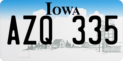 IA license plate AZQ335