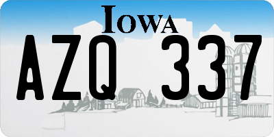 IA license plate AZQ337