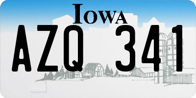 IA license plate AZQ341