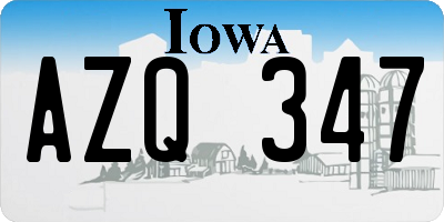 IA license plate AZQ347